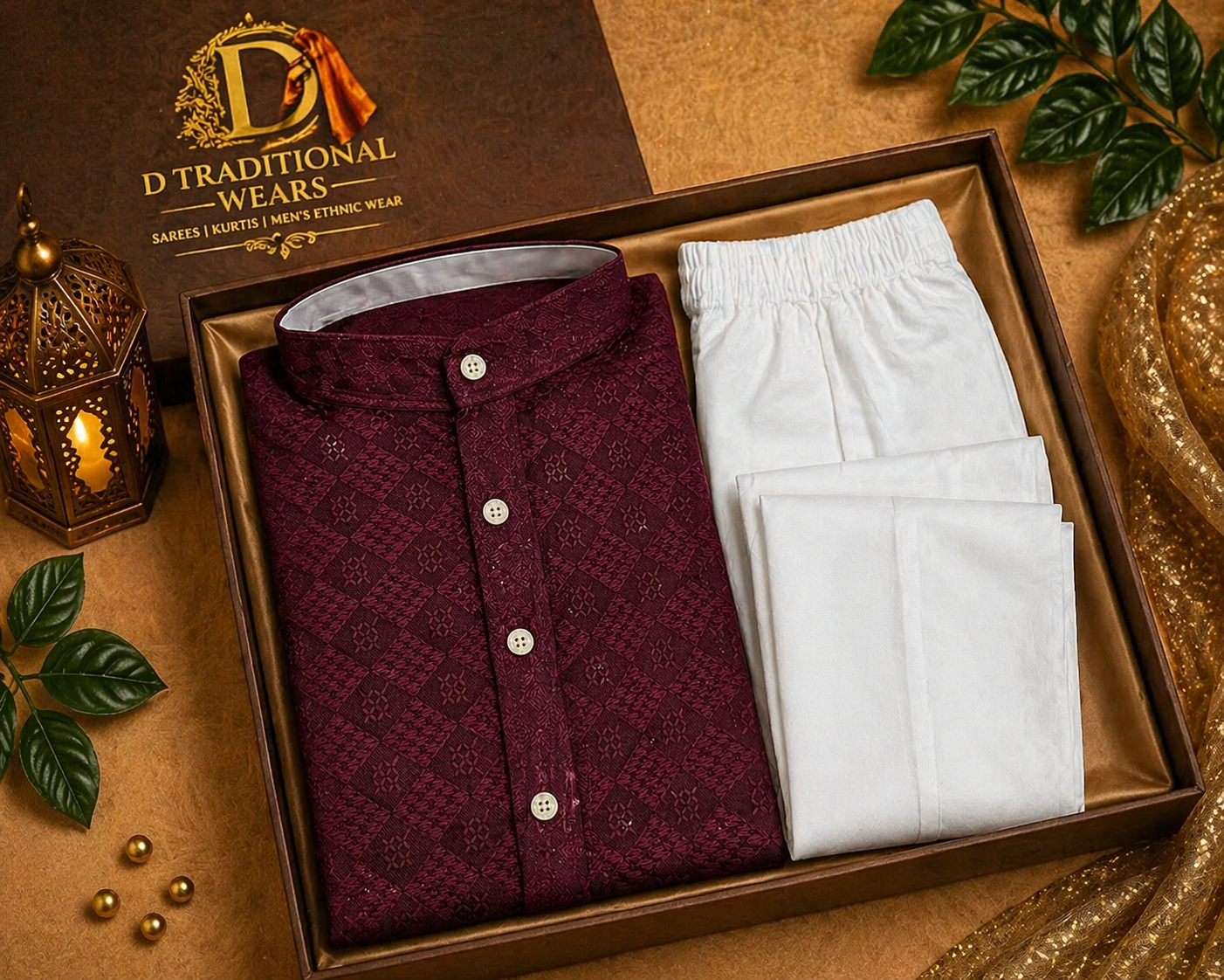 Royal Maroon Kurta Set