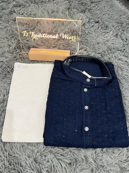 Traditional Chikankari Kurta with Pajama