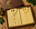Pastel Yellow Kurta Set with Embroidered Waistcoat