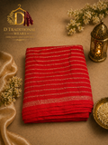 Crimson Gold Striped Saree