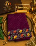 Royal Plum Leaf Border Saree