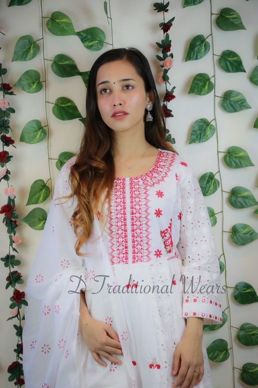 Chikankari Umbrella Suit