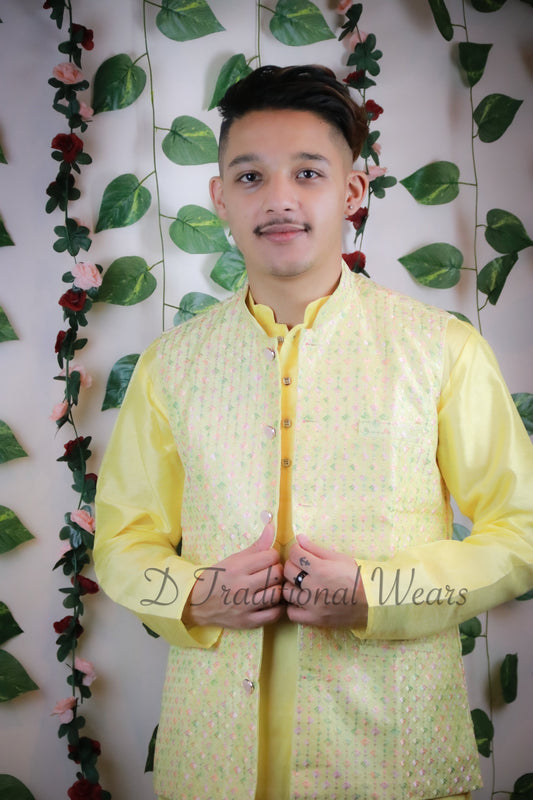 Kurta Pajama with Koti