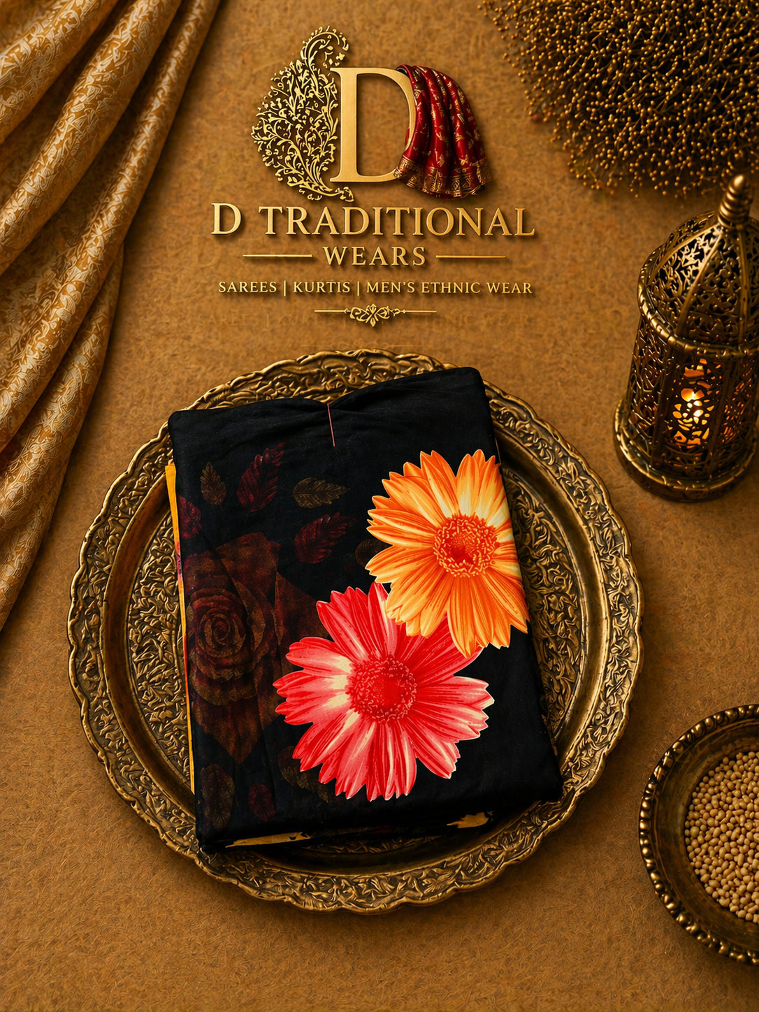 Midnight Daisy Designer Saree