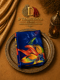 Royal Blue Tropical Bloom Saree
