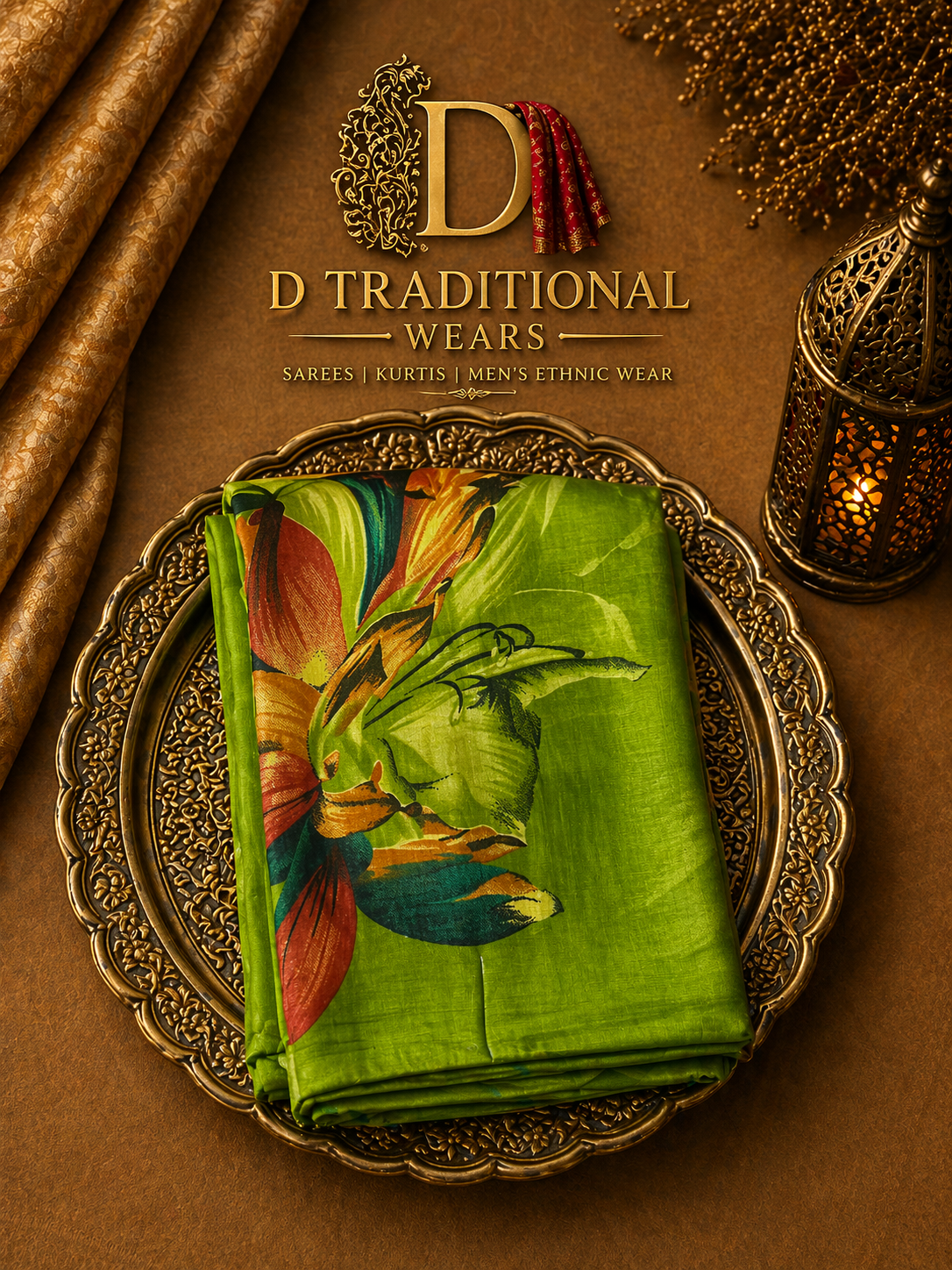 Emerald Garden Bloom Saree