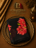 Black Blossom Elegance Saree