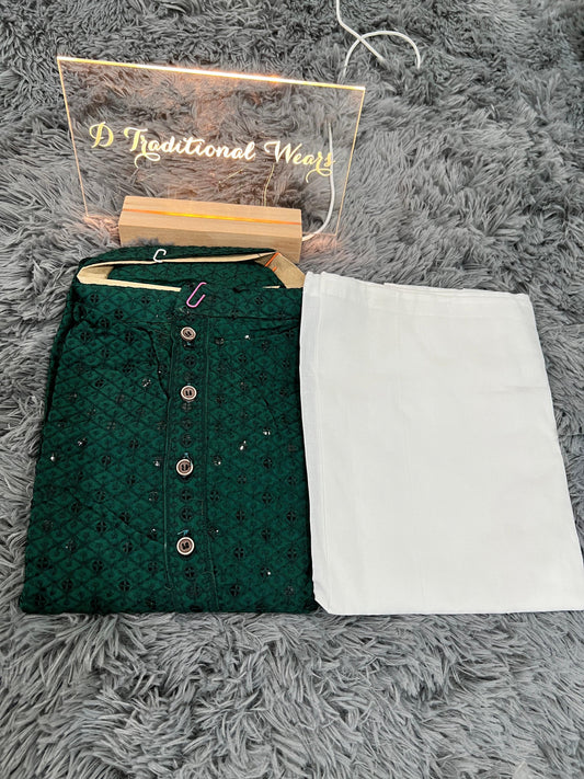 Traditional Chikankari Kurta with Pajama