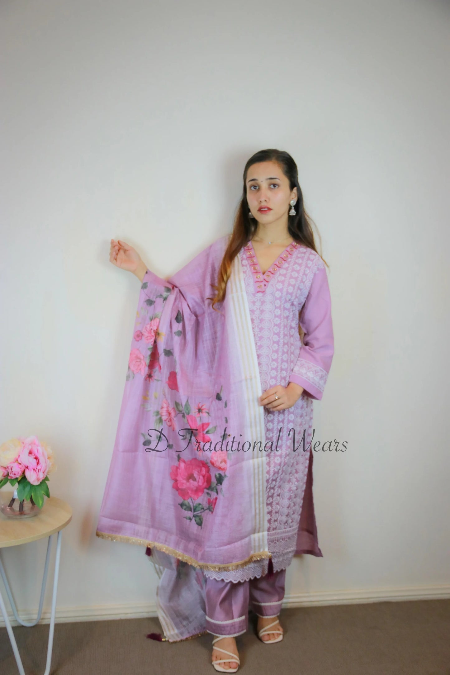 Carnival Schiffli Work Cotton Suit